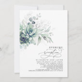 Eucalyptus Greenery Succulents Eving Reception I Kaart (Voorkant)