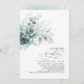 Eucalyptus Greenery Succulents Eving Reception I Kaart (Voorkant / Achterkant)