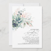 Eucalyptus Greenery Succulents Eving Reception I Kaart (Voorkant)