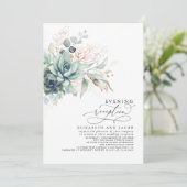 Eucalyptus Greenery Succulents Eving Reception I Kaart (Staand voorkant)