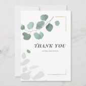 Eucalyptus Greenery Succulents Gold Lijst Bedankkaart (Voorkant)