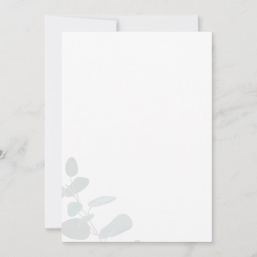 Eucalyptus Greenery Succulents Gold Lijst Bedankkaart (Achterkant)