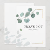 Eucalyptus Greenery Succulents Gold Lijst Bedankkaart (Voorkant / Achterkant)