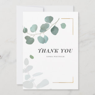 Eucalyptus Greenery Succulents Gold Lijst Bedankkaart