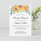Eucalyptus Greenery Sunflower Bridal Brunch Kaart (Staand voorkant)