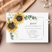 Eucalyptus Greenery Sunflower Geometric Gold RSVP