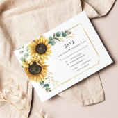 Eucalyptus Greenery Sunflower Geometric Gold RSVP