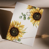 Eucalyptus Greenery Sunflower Geometric Wedding Kaart