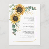 Eucalyptus Greenery Sunflower Rehearsal Dinner Uitnodiging Briefkaart (Voorkant)