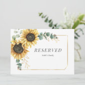 Eucalyptus Greenery Sunflower Reseral Sign. (Staand voorkant)