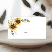 Eucalyptus Greenery Sunflower Script Weddentafel Plaatskaartje