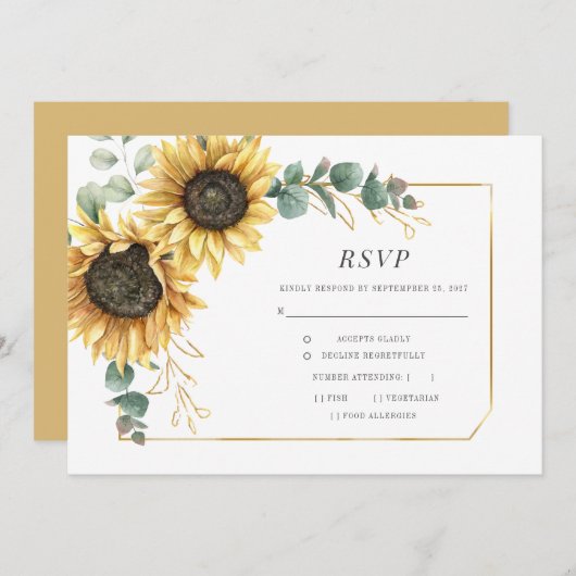 Eucalyptus Greenery Sunflower Succulent (Voorkant / Achterkant)