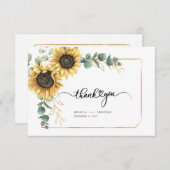 Eucalyptus Greenery Sunflower Succulent Bedankkaart (Voorkant / Achterkant)