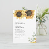 Eucalyptus Greenery Sunflower Vrijgezellenfeest Kaart (Staand voorkant)