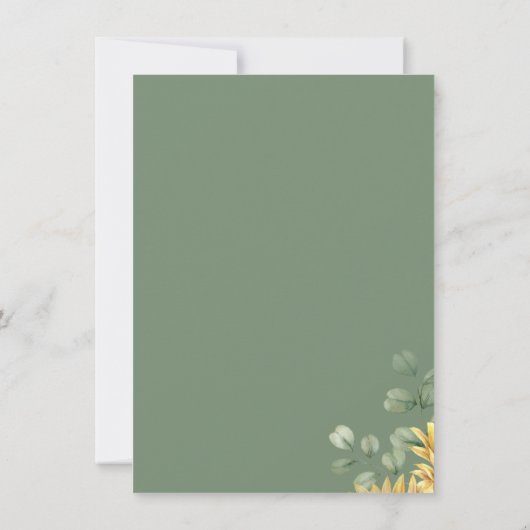 Eucalyptus Greenery Sunflower Vrijgezellenfeest Kaart (Achterkant)