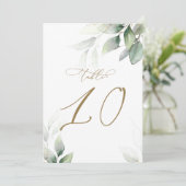 Eucalyptus Greenery Tabel 10 Wedding Table Number Kaart (Staand voorkant)