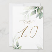 Eucalyptus Greenery Tabel 10 Wedding Table Number Kaart (Achterkant)