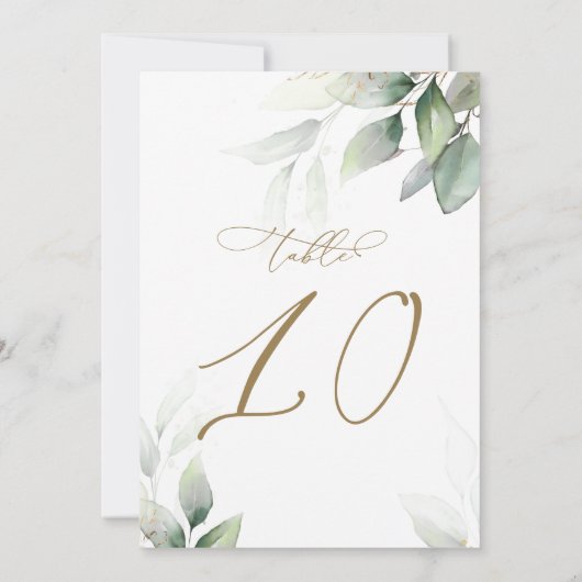 Eucalyptus Greenery Tabel 10 Wedding Table Number Kaart (Achterkant)