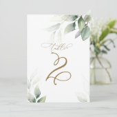 Eucalyptus Greenery Tabel 2 Weddenschappen Kaart (Staand voorkant)