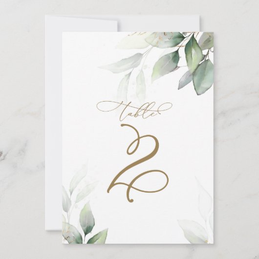 Eucalyptus Greenery Tabel 2 Weddenschappen Kaart (Achterkant)