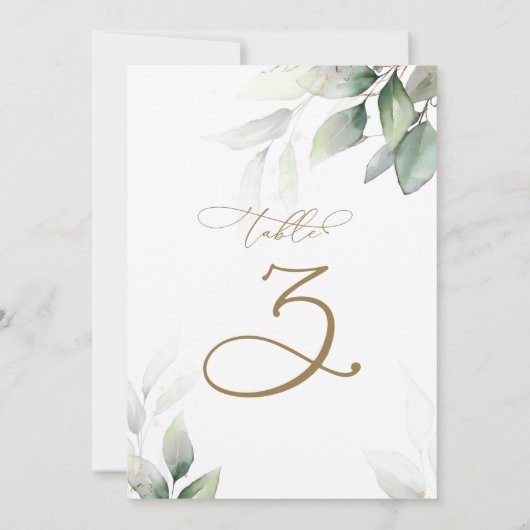 Eucalyptus Greenery Tabel 3 Weddenschap Kaart (Achterkant)