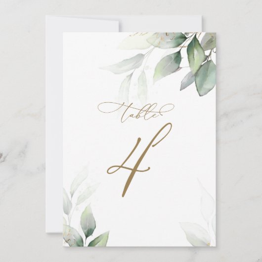 Eucalyptus Greenery Tabel 4 Weddenschap Kaart (Voorkant)