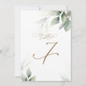 Eucalyptus Greenery Tabel 7 Weddenschappen Kaart (Achterkant)