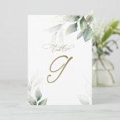 Eucalyptus Greenery Tabel 9 Weddenschappen Kaart (Staand voorkant)