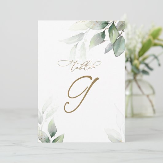 Eucalyptus Greenery Tabel 9 Weddenschappen Kaart (Staand voorkant)