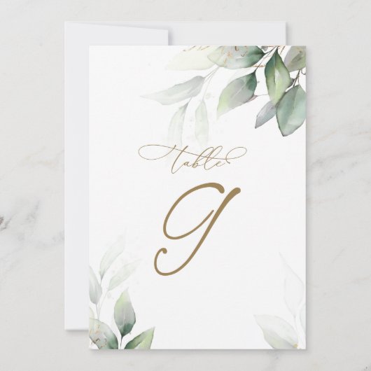 Eucalyptus Greenery Tabel 9 Weddenschappen Kaart (Achterkant)