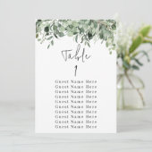 Eucalyptus Greenery Tabel Nummer 1 Zitkuur Kaart (Staand voorkant)