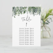 Eucalyptus Greenery Tabel Nummer 1 Zitkuur Kaart (Staand voorkant)