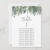 Eucalyptus Greenery Tabel Nummer 1 Zitkuur Kaart (Achterkant)