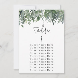 Eucalyptus Greenery Tabel Nummer 1 Zitkuur Kaart