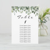 Eucalyptus Greenery Tabel Nummer 1 Zitkuur Kaart (Staand voorkant)