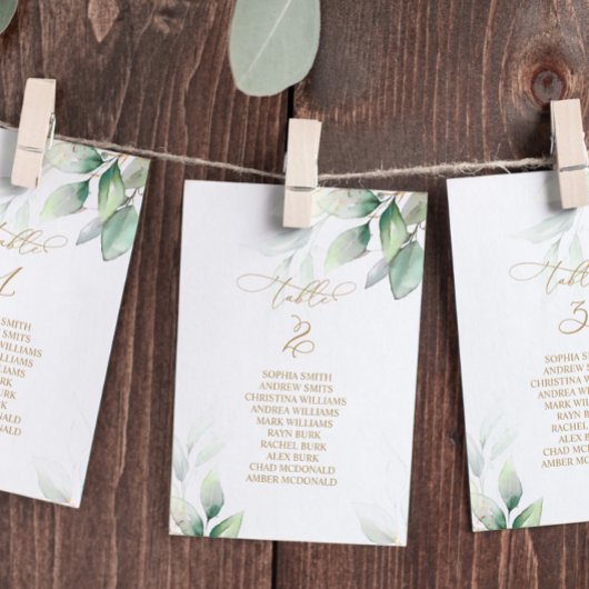 Eucalyptus Greenery Tabel Nummer 2 Zitkuur Kaart