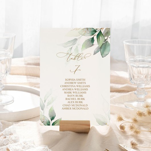 Eucalyptus Greenery Tabel Nummer 7 Zitkuur Kaart