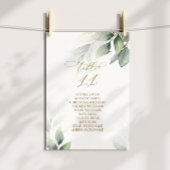 Eucalyptus Greenery Table Number 11 Seating Chart Kaart