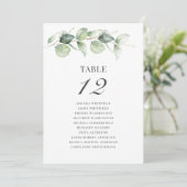 Eucalyptus Greenery Table Number 12 Seating Chart Kaart (Staand voorkant)