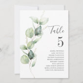 Eucalyptus Greenery Table Number 5 Weddenschap Aankondiging (Voorkant)