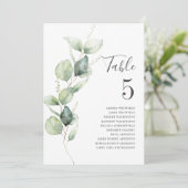Eucalyptus Greenery Table Number 5 Weddenschap Aankondiging (Staand voorkant)