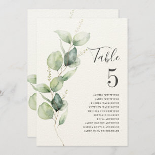 Eucalyptus Greenery Table Number 5 Weddenschap Aankondiging