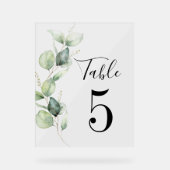 Eucalyptus Greenery Table Number 5 Weddenschap Acryl Bord (Voorkant)