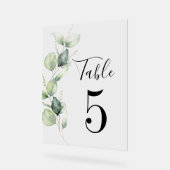 Eucalyptus Greenery Table Number 5 Weddenschap Acryl Bord (Hoek)