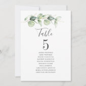 Eucalyptus Greenery Table Number 5 Weddenschap Kaart (Voorkant)