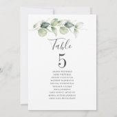 Eucalyptus Greenery Table Number 5 Weddenschap Kaart (Achterkant)