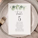 Eucalyptus Greenery Table Number 5 Weddenschap Kaart<br><div class="desc">Plan uw trouwreceptie met precisie, van sparen de datum, tot dag van de trouwgebeurtenissen zoals de ontvangst en de zittingsregelingen met deze botanische eucalyptus verlaat de kaarten van het lijstaantal zitplaatsen. Eenvoudige stop in de namen van de gasten en de lijstaantallen. Op deze manier zal de trouwpartij aankomen in de...</div>