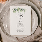 Eucalyptus Greenery Table Number 5 Weddenschap Kaart