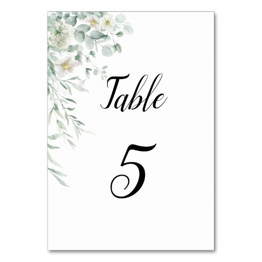 Eucalyptus Greenery Table Number Card Kaart (Voorkant)