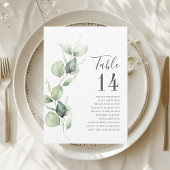 Eucalyptus Greenery Table Number Weddenschap Kaart